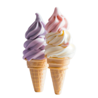 Delicious Two Flavor Soft Serve Ice Cream Cones png