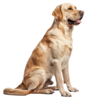 Labrador Retriever Sitting on Transparent Background in Front View png