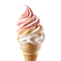 Delicious Soft Serve Ice Cream Twist in a Cone png