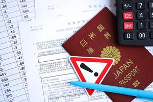 Concept of problems and troubles during tax reporting and taxpaying in Japan photo
