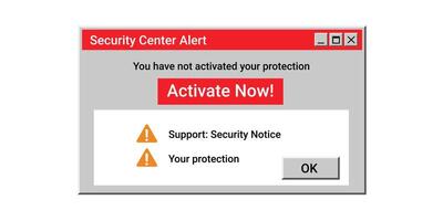 Security program notification with red colors. vector