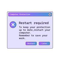Restart required message in old style. vector