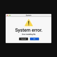 System error notification. Modern warning message. vector