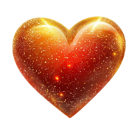 Generated Ai Valentines Day Transparent Heart Filled With Golden And Red Particles With Glow Effect png