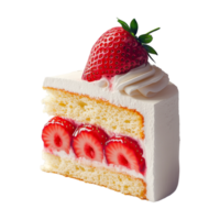 Strawberry Cake Slice on Transparent Background png
