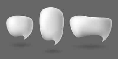 White 3D speech bubbles isolated on grey background. vector