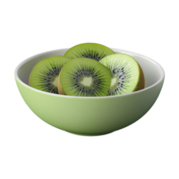 Kiwi Slices in a Bowl on Transparent Background png