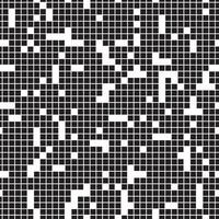 Pixel Background, Abstract Geometric Black and White Art, Irregular Tangled Shapes Design, Random Order Digital Camouflage Seamless Chaotic Squares Pattern vector
