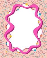 Wavy lines forming a rectangle frame. Decorative and snake-like rectangular border, made by serpentine lines. A lot of wavy lines around colorful frame. Empty space. vector