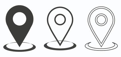 Set of red map pin icons. Design can use for web and mobile app. vector