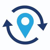 Path isolated icon, shipping route symbol with editable stroke vector