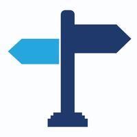 directional arrow in flat style. illustration. Road direction icon isolated. icon of branching three arrows. vector