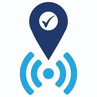 Live Location glyph icon. vector