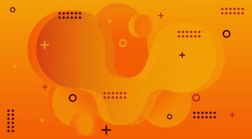 abstract orange background with circles and dots vector
