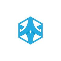 Abstract hexagon logo template vector