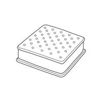Hand drawn ice cream sandwich icon Cartoon illustration Isolated on White Background vector