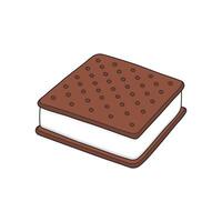 ice cream sandwich icon Cartoon illustration Isolated on White Background vector