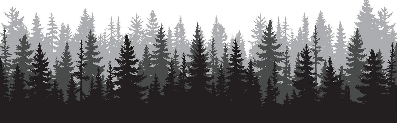 natural forest trees wood green black icon beautiful.