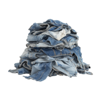 Stack of Blue Jeans on Transparent Background png