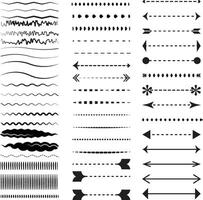 Hand Drown under line Set of wave line pattern vector