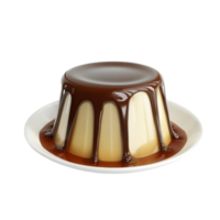 Delicious Chocolate Mousse Cake with Caramel Glaze Served on Transparent background AI-Generative png