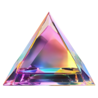 Vividly Colored Transparent 3D Triangular Prism on Transparent background AI-Generative png