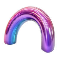 3d Renderização do vibrante e colorida arco Iris arco em transparente fundo ai-generativo png