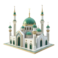 Intricately Designed Mosque with Multiple Domes on Transparent background AI-Generative png