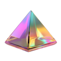 3D Rendering of a Pyramid Geometric Shape on Transparent background AI-Generative png
