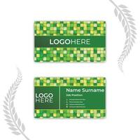 Print Abstract green business card design. vector