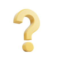 Yellow Question Mark Centered on Transparent background AI-Generative png