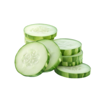 Cucumber Slices on Transparent background AI-Generative png
