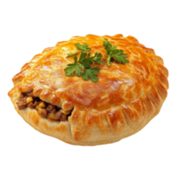Meat Pie with Vegetables on Top on Transparent background AI-Generative png