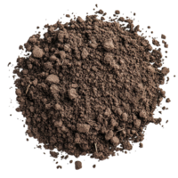 Pile of Well-Composted Soil with Dark and Light Brown Colors on Transparent background AI-Generative png