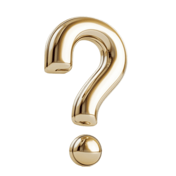 dorado pregunta marca centrado en brillante en transparente antecedentes ai-generativo png