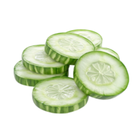 Cucumber Slices on Transparent background AI-Generative png