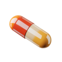 3D Rendering of Yellow and Red Capsule with Clear Window Floating on Transparent background AI-Generative png