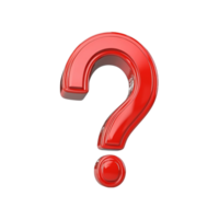 Red Question Mark with White Outline and 3D Effect on Transparent background AI-Generative png