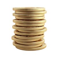 Stack of Gold Coins on Transparent background AI-Generative png