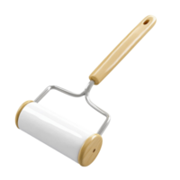 Plastic Roller with Wooden Handle for Applying Paint or Ink on Transparent background AI-Generative png