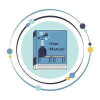 flat design user manual with wrench and screwdriver icon illustration vector
