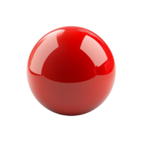 Red Shiny 3D Sphere with Reflective Surfaceon Transparent background AI-Generative png