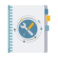 flat design user manual with wrench and screwdriver icon illustration vector