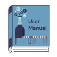 flat design user manual with wrench and screwdriver icon illustration vector