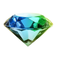 Clear Blue Gemstone with Green and Blue Patterns on Transparent background AI-Generative png