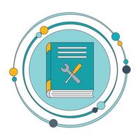 flat design user manual with wrench and screwdriver icon illustration vector