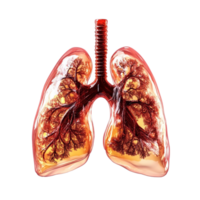 Transparent Illustration of Human Lung with Branches on Transparent background AI-Generative png