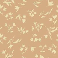 floral pattern featuring delicately scattered tulip flowers and branch motifs in a light, airy design vector