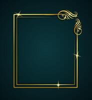 Golden with luxury swirling frame background template vector