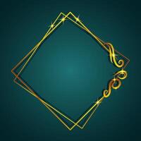 Gold luxury stacked square frame background template vector